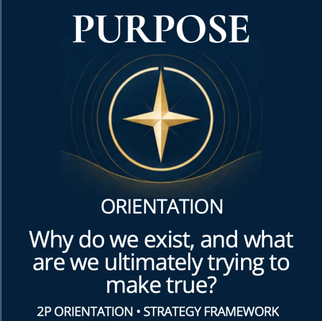 Purpose card asking why the organisation exists
